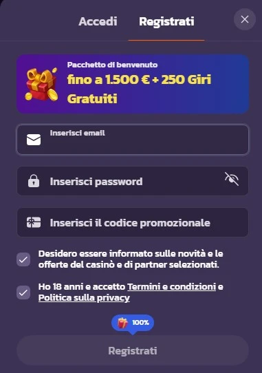 Coolzino Casino registrazione